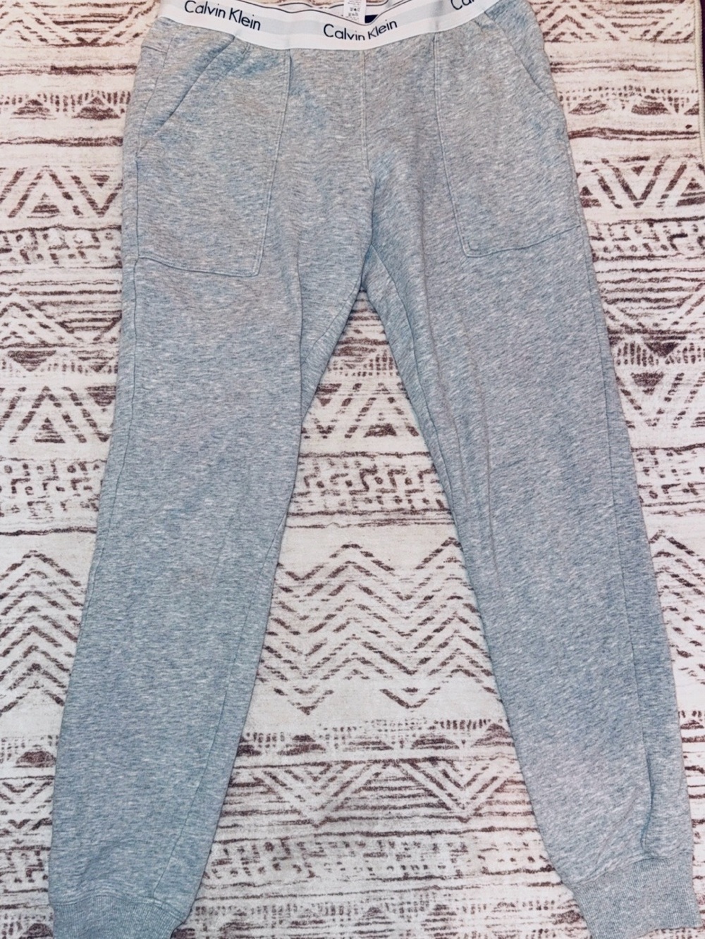Calvin Klein Light Gray Logo-Waist Jogger Pants - Picture 7 of 12